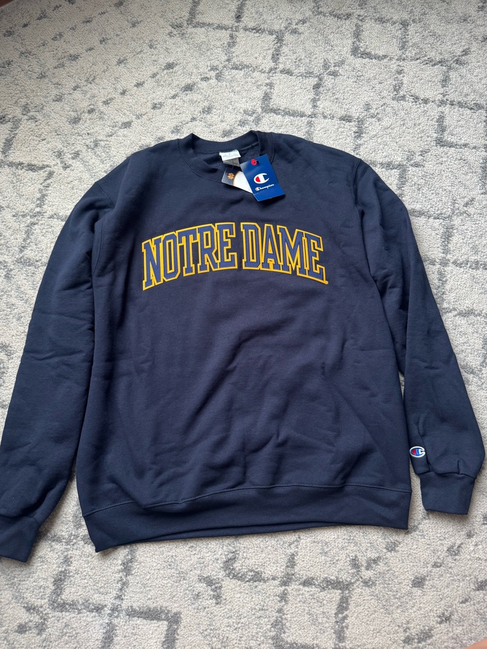 Champion Notre Dame Men's Navy Crewneck Sweatshirt